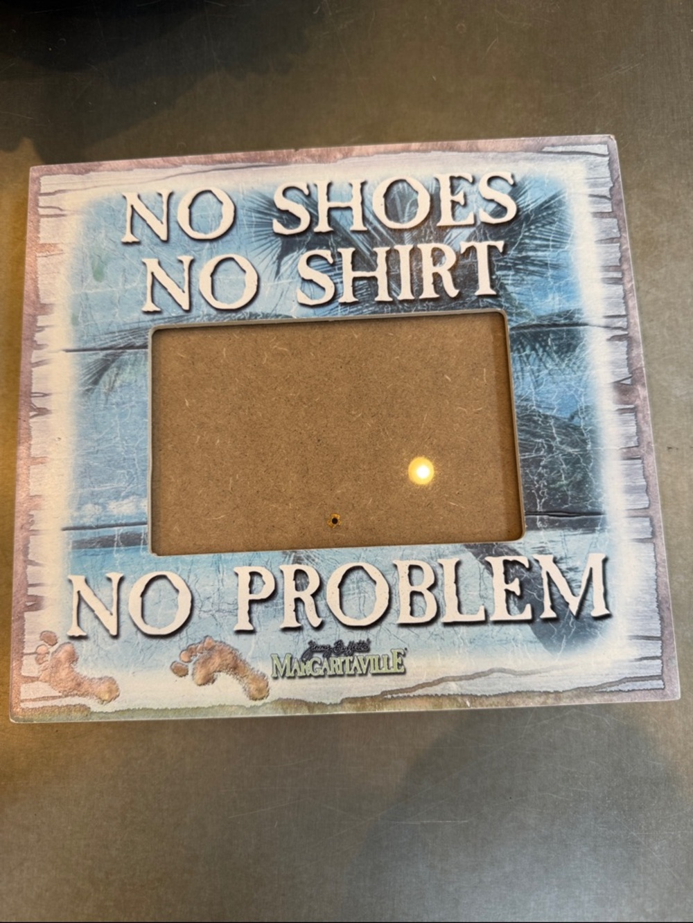 Margaritaville Coastal Blue 'No Shoes No Shirt No Problem' Photo Frame